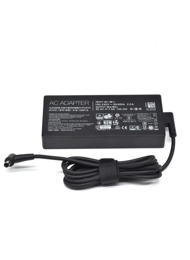 Lap-Tech Replacement Laptop Charger 150W 20V 7.5A (6.0 × 3.7 mm Barrel Tip) with Power Cord – Compatible with ASUS ROG, TUF, ZenBook Pro, VivoBook Pro & High-Performance Series – LAPTECH 6-Month Warranty (Not Original) - Image 1